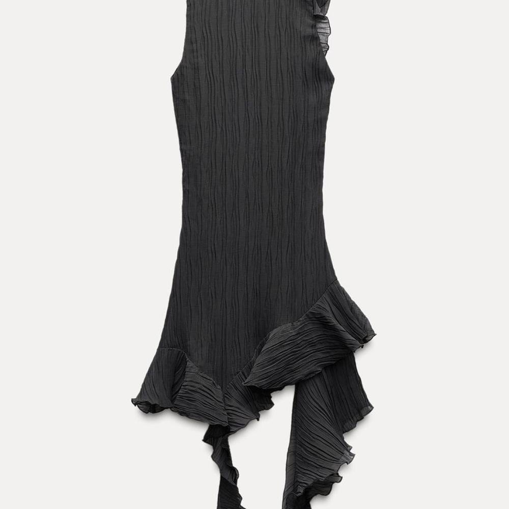 Elegant Black Ruffled Skirt Zara
